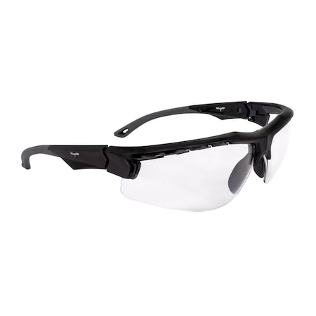 Radians Thraxus Elite, Safety Glasses, Anti-Scratch, Clear Lens, Gray Frame, Half-Frame, 1 PR TXE1-10ID